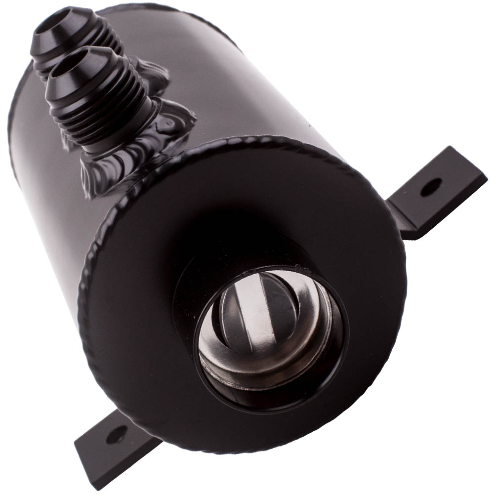 10AN 750ml Oil Catch Can Reservoir Tank Aluminum + Breather Filter Baffled NEW