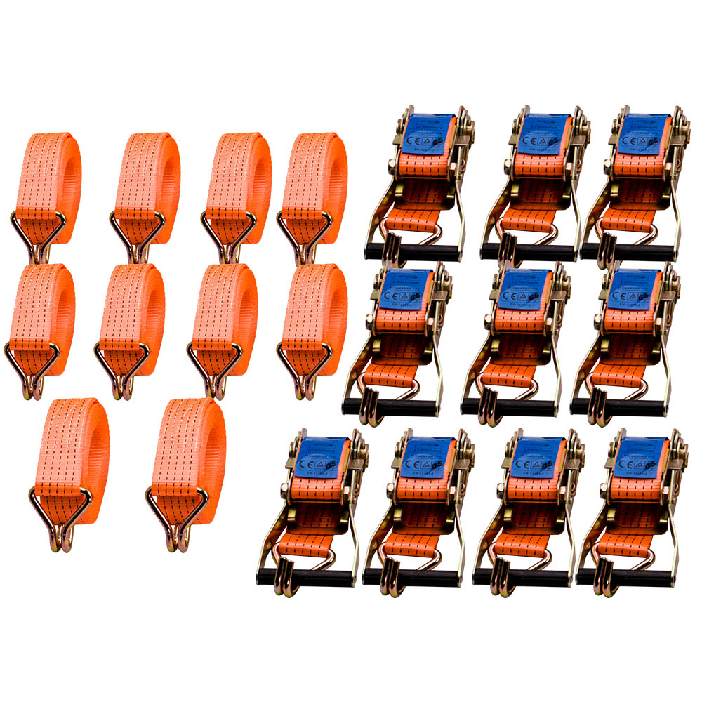 10x professional ratchet straps lashing strap Tie Down set 2pcs 5m 4t 4to 4000k