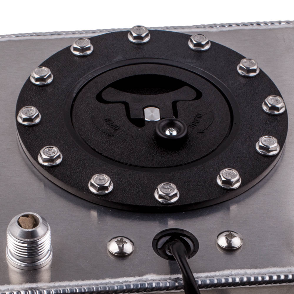 2.5 Gallon / 10 Litre Silver Aluminum Fuel Cell w/Sending Unit & INTERNAL FOAM