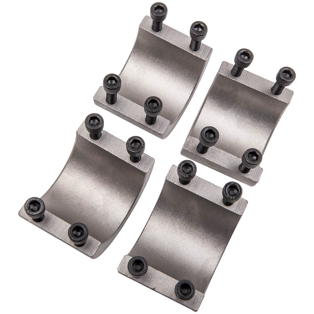 4 fascette for tubi in acciaio bullone saldabile su supporti roll-bar da 1,75