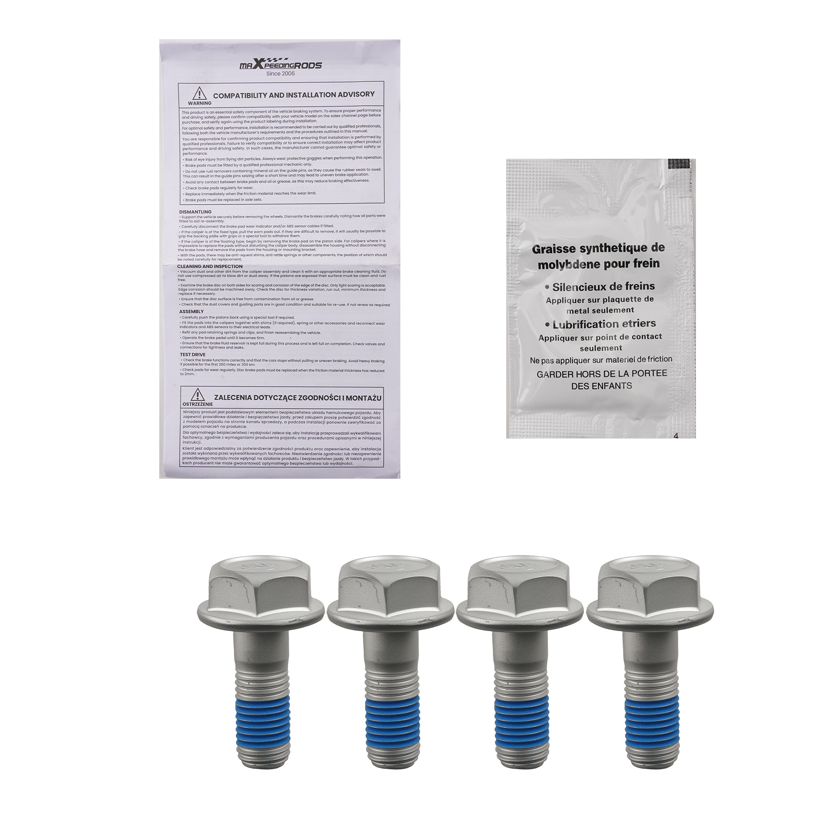 Kit 4 Plaquettes for Toyota Aygo 1.0 1.2 VVT-i Essence 2014-2022