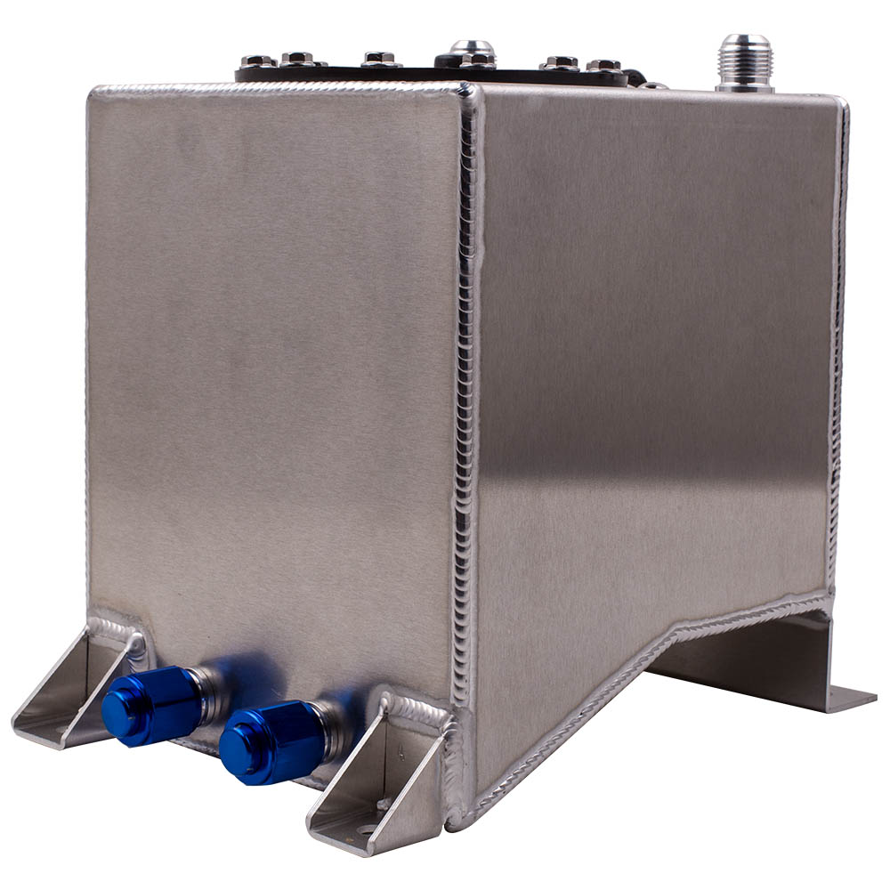 2.5 Gallon / 10 Litre Silver Aluminum Fuel Cell w/Sending Unit & INTERNAL FOAM