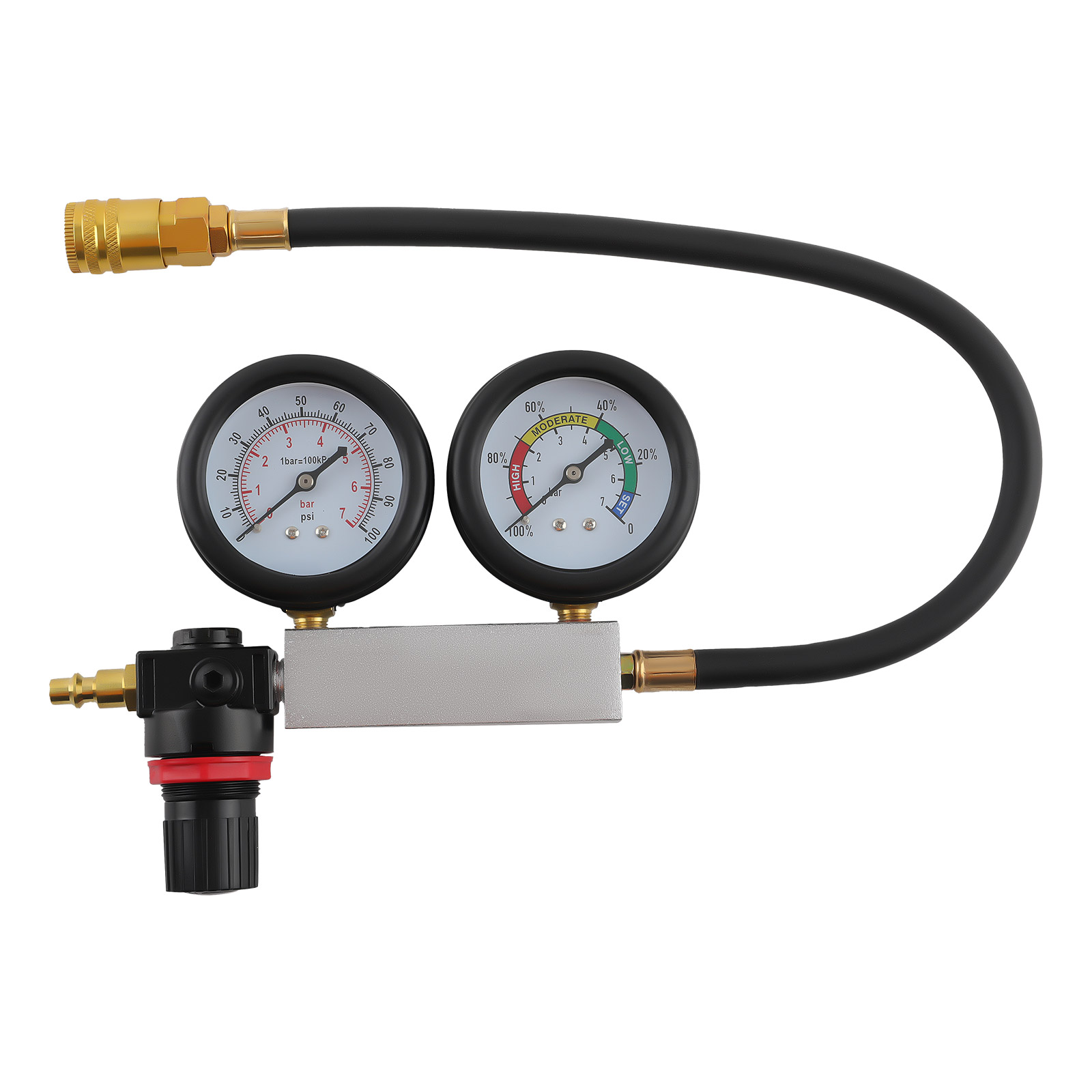 0 ~ 100 PSI Replaceable Cylinder Leak-down Engine Compression Tester Gauges Kit
