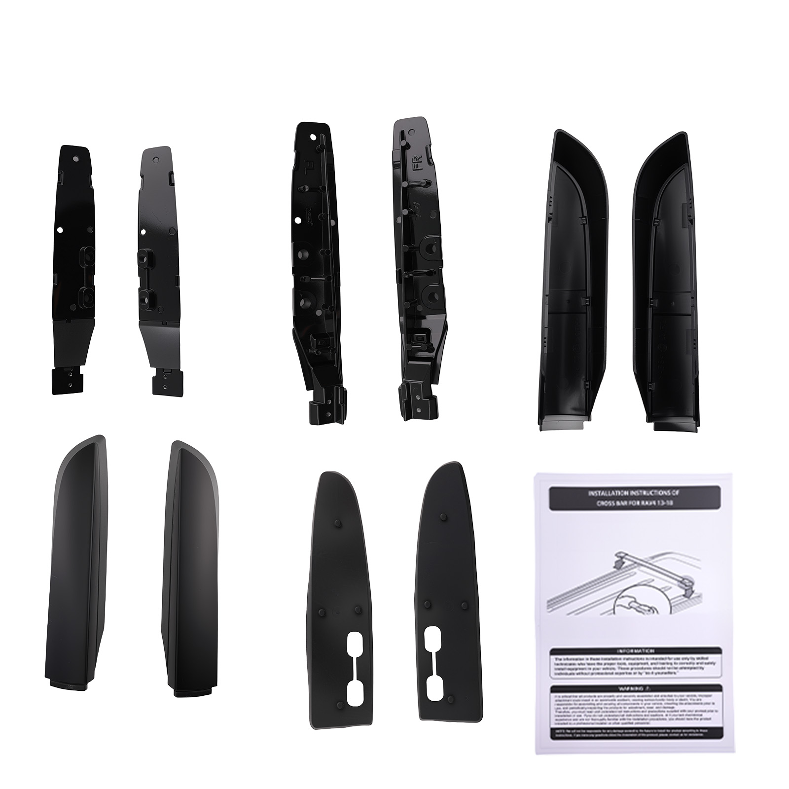 4Pcs Roof Rails Rack Cross Bars Kit For Toyota RAV4 MK4 2012-2019 Black