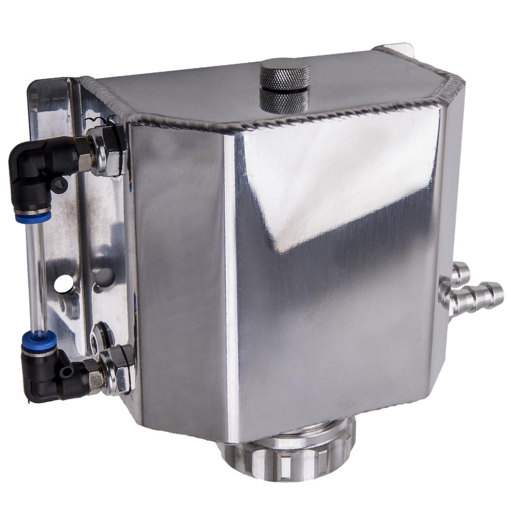 Universal 1L 12mm Coolant Radiator Overflow Recovery Water Tank Bottle Aluminum