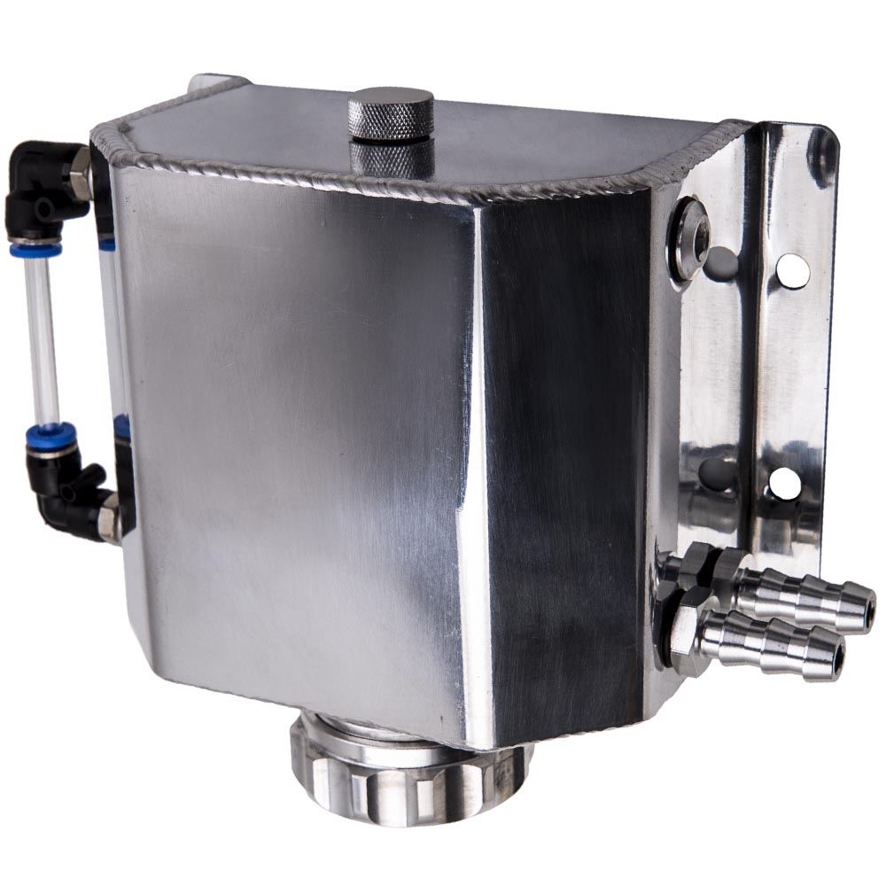 Universal 1L 12mm Coolant Radiator Overflow Recovery Water Tank Bottle Aluminum