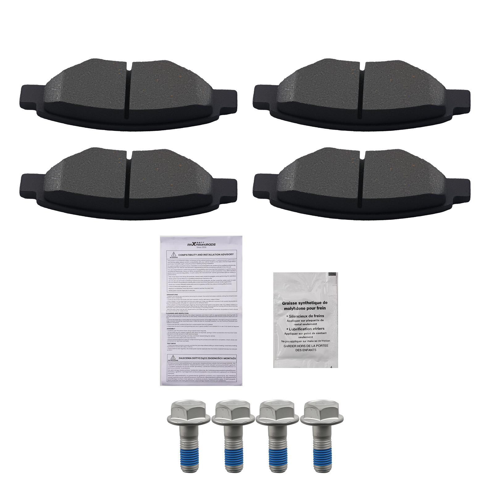 Kit 4 Plaquettes for Toyota Aygo 1.0 1.2 VVT-i Essence 2014-2022