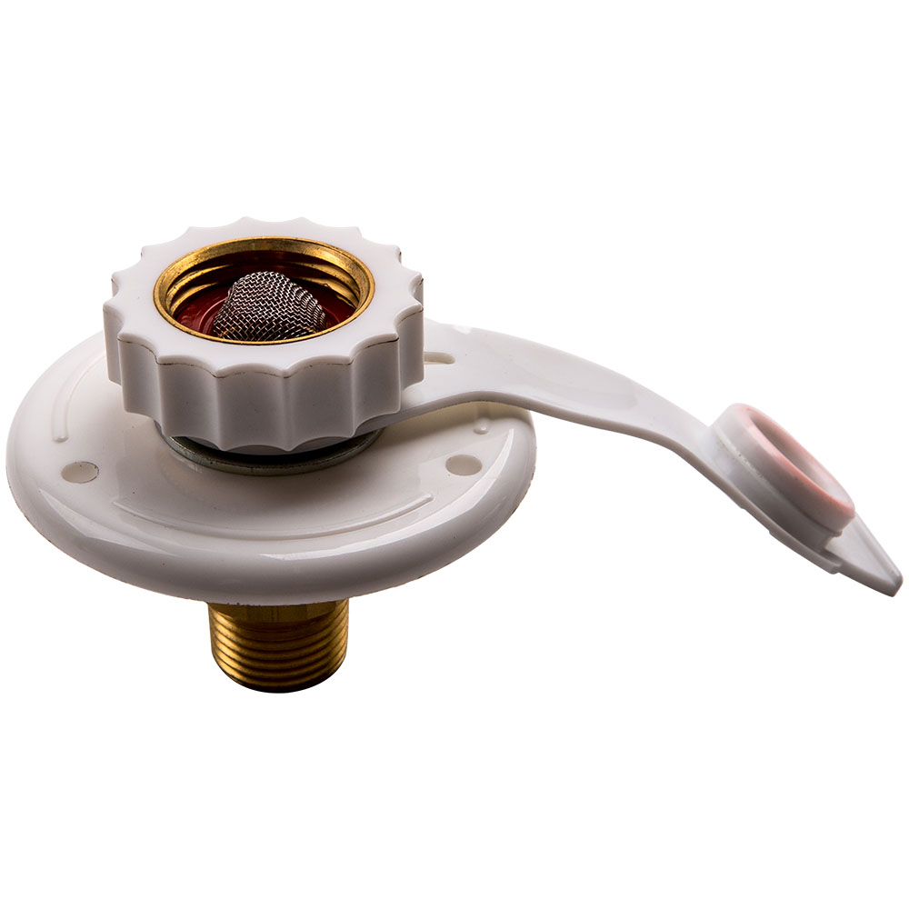 RV White City Water Fill Inlet Flange Brass W/ Check Valve ...