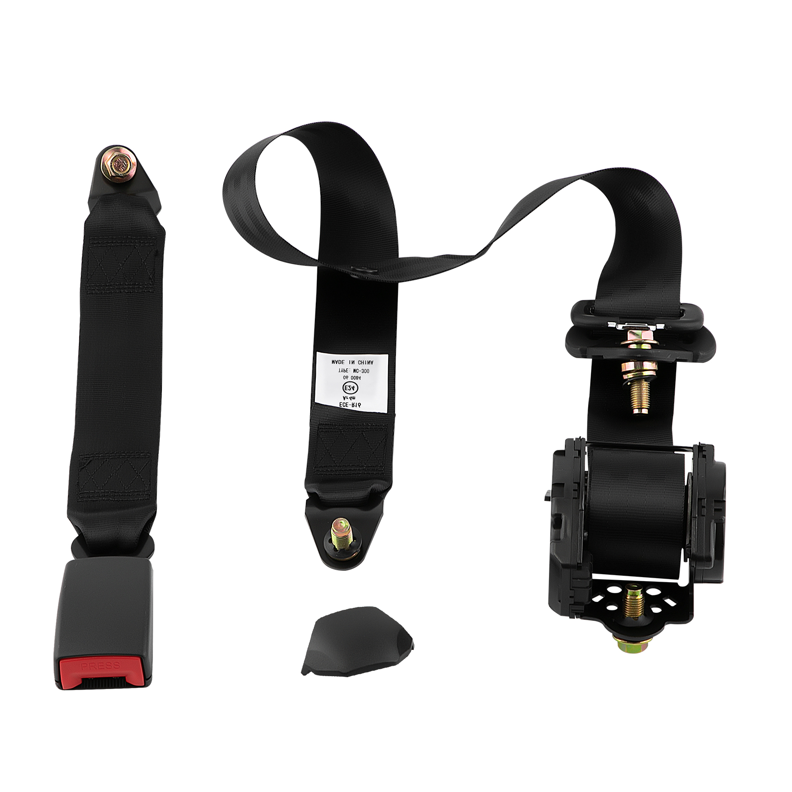 Universel 3 Point Rétractable Ceinture de Sécurité for Camion bus Réglable Noir