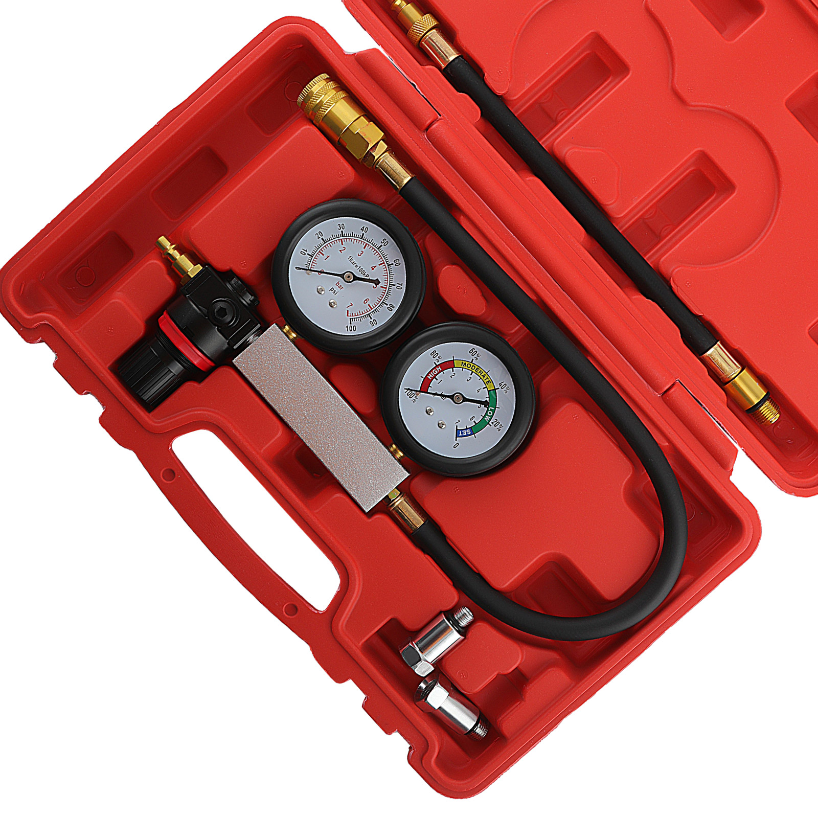 0 ~ 100 PSI Replaceable Cylinder Leak-down Engine Compression Tester Gauges Kit