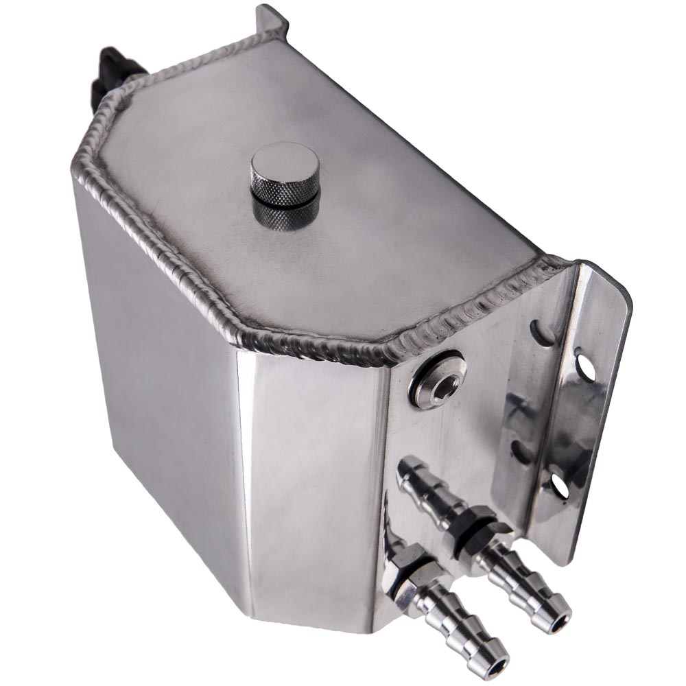 Universal 1L 12mm Coolant Radiator Overflow Recovery Water Tank Bottle Aluminum