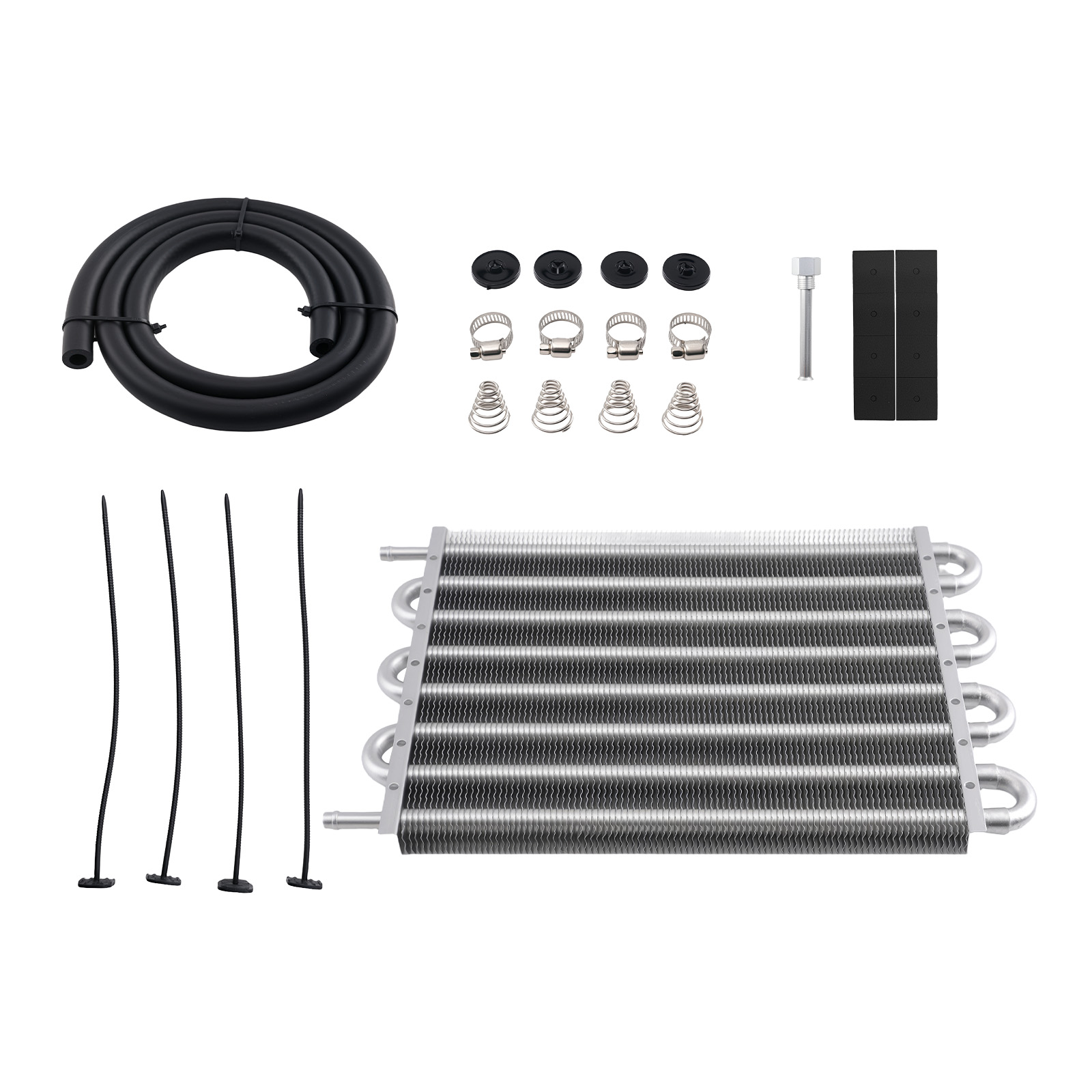 8 Row Universal Engine Transmission Oil Cooler Aluminum Radiator Kit 10 Inch