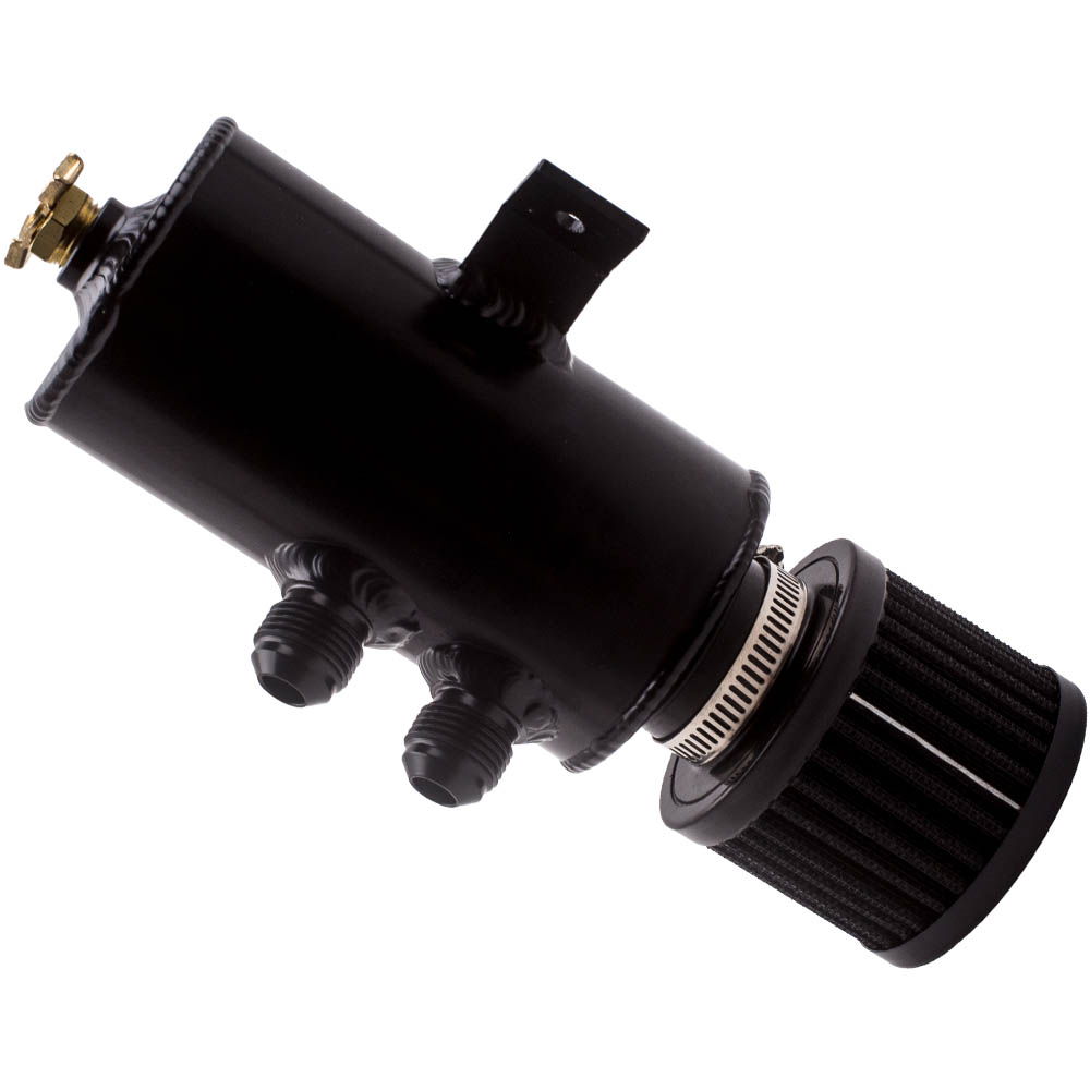 10AN 750ml Oil Catch Can Reservoir Tank Aluminum + Breather Filter Baffled NEW