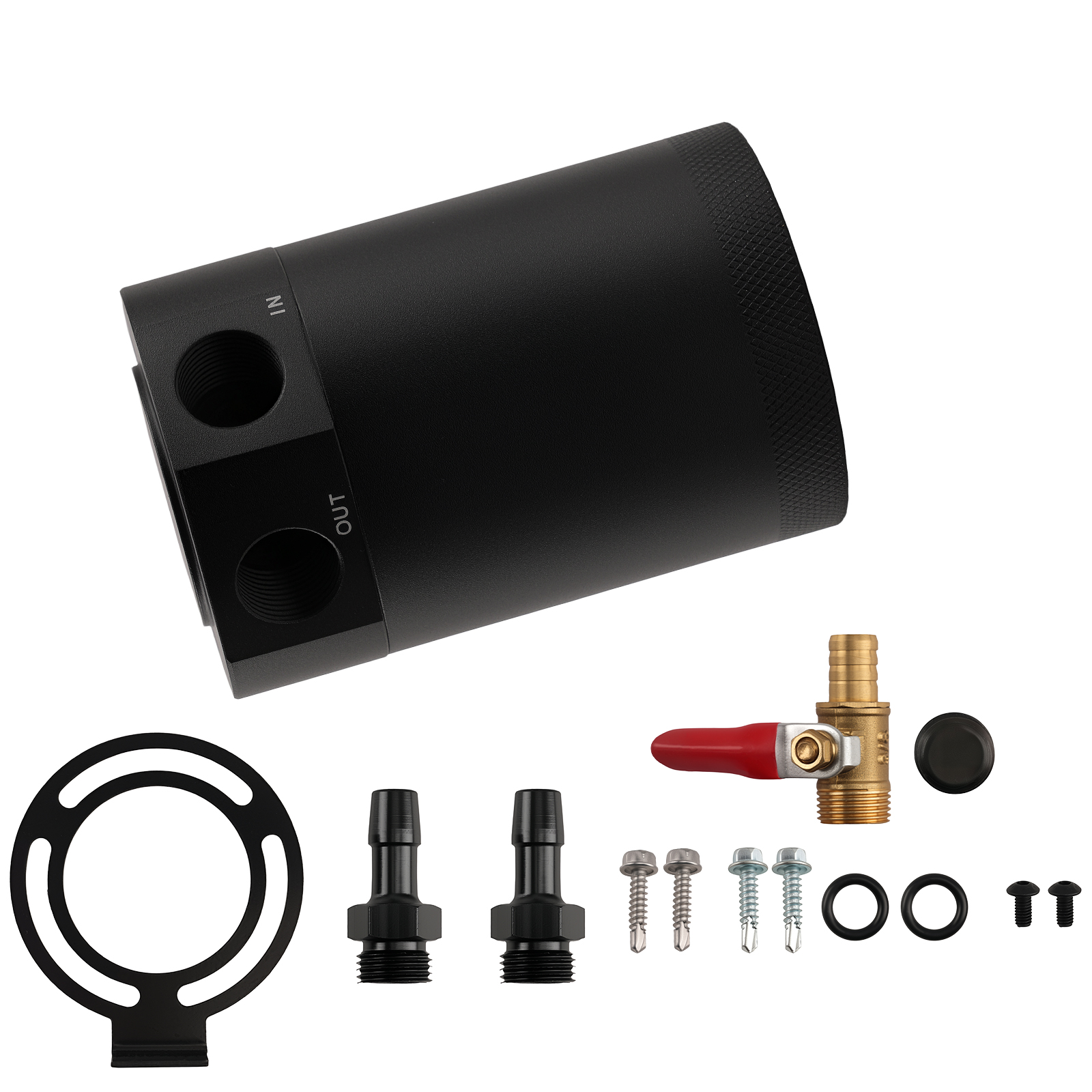 Universal 2 Ports Aluminum Oil Catch Can Tank Réservoir de bidon d'huile à