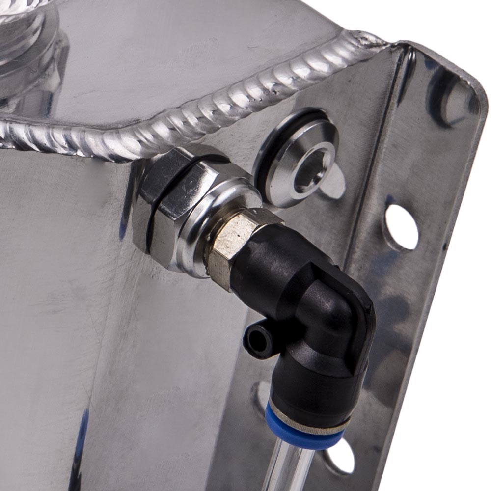 Universal 1L 12mm Coolant Radiator Overflow Recovery Water Tank Bottle Aluminum