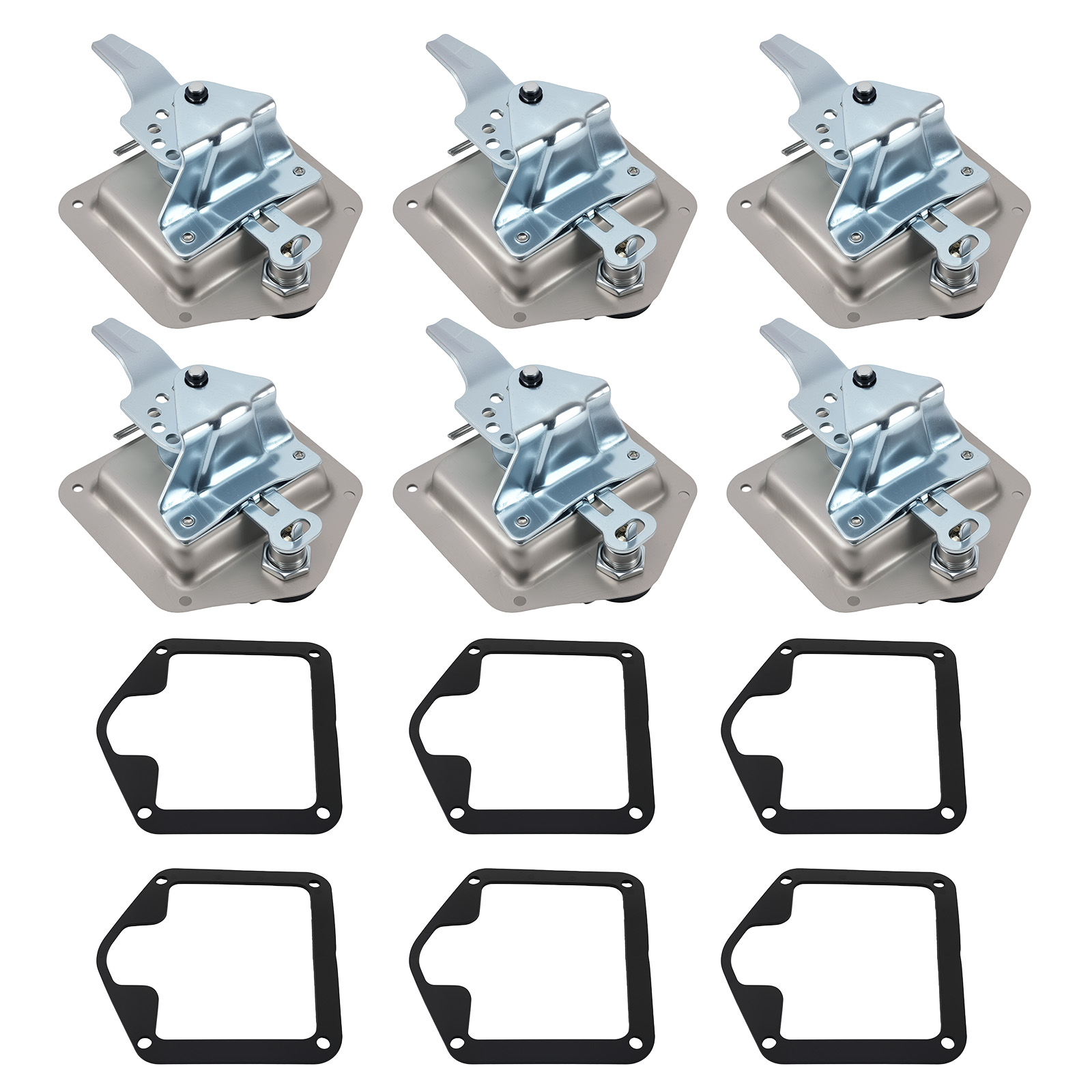 6x bentup Tongue Folding T-Handle Locks Caravan Toolbox Door Trailer 4x4 QZM